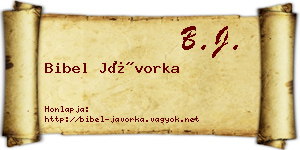 Bibel Jávorka névjegykártya